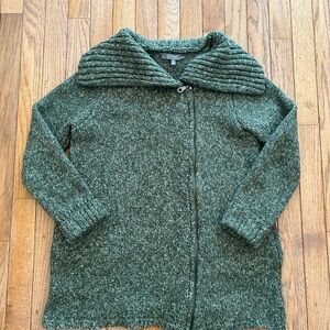 Lisa Rinna Collection Forest Green Knit Cardigan
